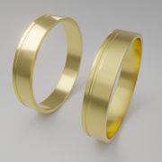 Aliança Friso Lateral 3.8mm Trabalhada Casamento Noivado