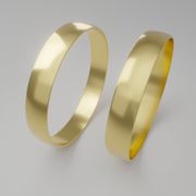 Alianças de noivado casamento em ouro 18k 750 tradicional abauladas tradicionais 4mm