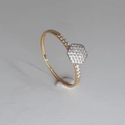 Anel Chuveiro Hexagono Cravejado Ouro 18K Zircônias