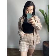 Shorts xadrez Vanessa 33590- Bege