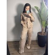 Calça bordada Fernanda 3303 - Bege