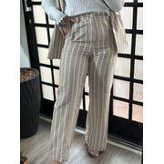 Calca pantalona listrada Monica 1036- bege 