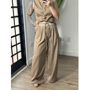 Calça Pantalona Bella 189 - Marrom Claro 