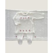 Saída Maternidade Alice Flores Branca