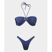 Biquíni Plissado Oásis Navy gloss