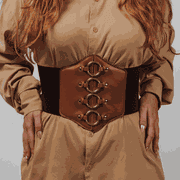 Corset Espartilho Marrom com Argolas