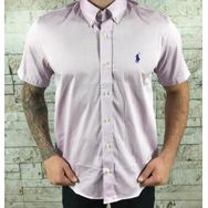Camisa Manga Curta PRL Lilás... - Dropa Já
