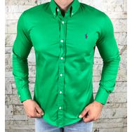 Camisa Manga Longa PRL Verde - Dropa Já