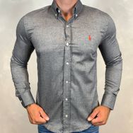 Camisa Manga Longa PRL Cinza - Dropa Já