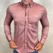 Camisa Manga Longa PRL Vinho... - Dropa Já