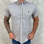 Camisa Manga Curta PRL Cinza... - Dropa Já