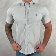 Camisa Manga Curta PRL Cinza... - Dropa Já