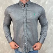 Camisa Manga Longa PRL Cinza - Dropa Já