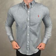 Camisa Manga Longa PRL Cinza - Dropa Já
