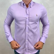 Camisa Manga Longa PRL Lilas... - Dropa Já