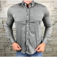 Camisa Manga Longa PRL Cinza... - Dropa Já