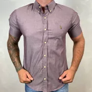 Camisa Manga Curta PRL Vinho... - Dropa Já