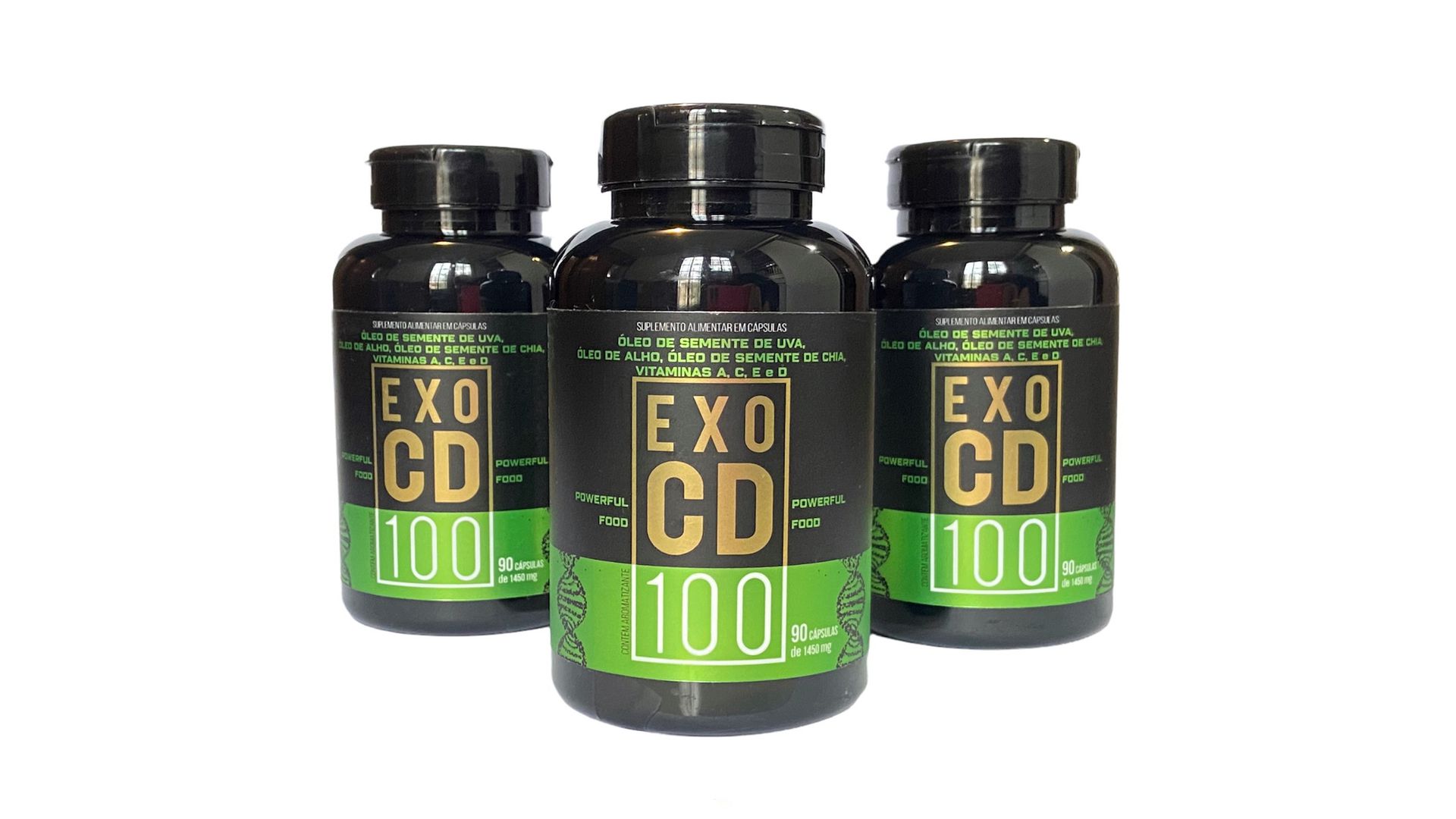 3 frascos de Suplemento alimentar EXO CD 100 - 100% Natural - Aumenta a imunidade - 270 cápsulas 