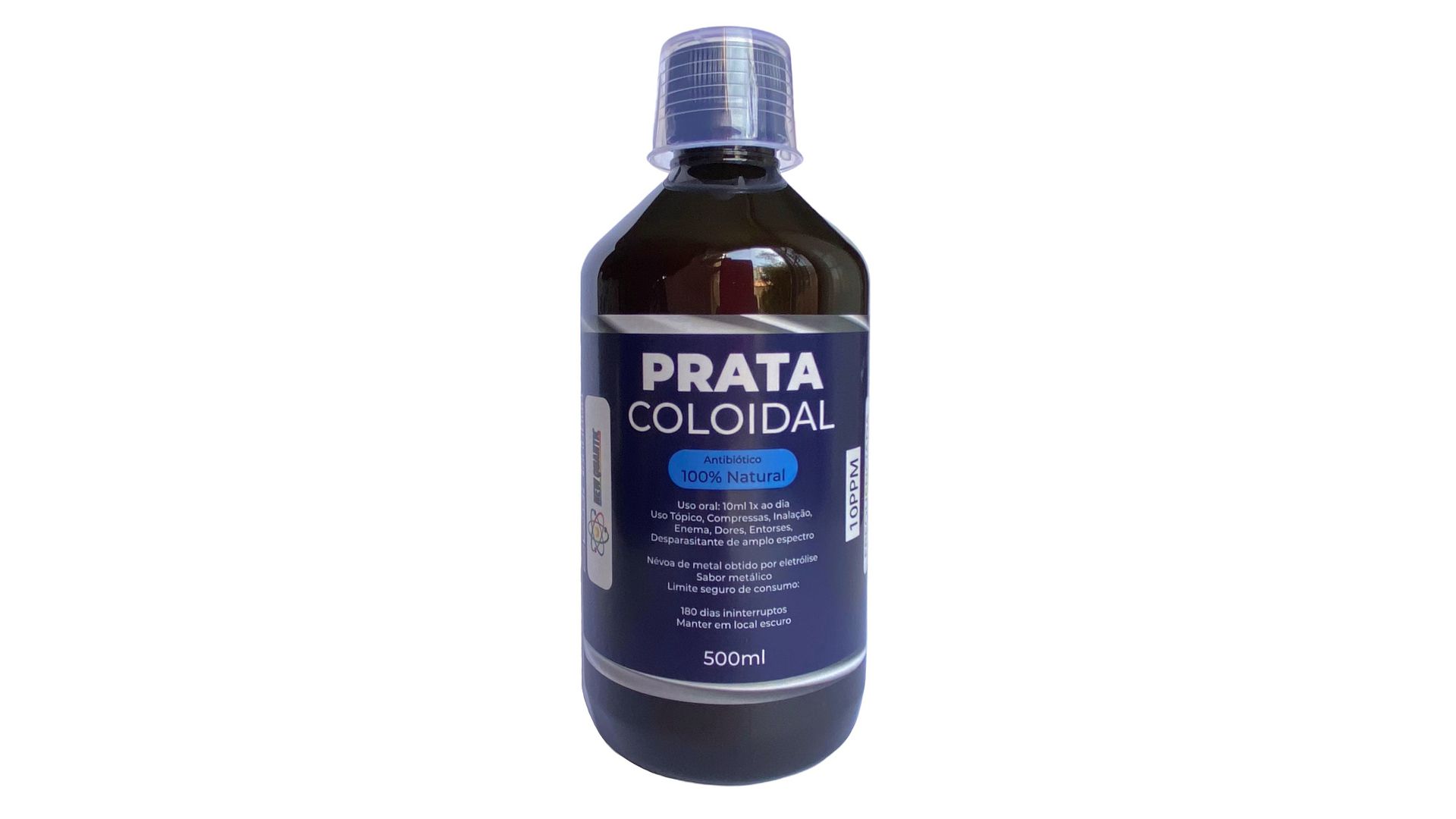 Prata Coloidal New Quantic 10ppm - Frequenciada Com Padrões Quânticos - 500ml 