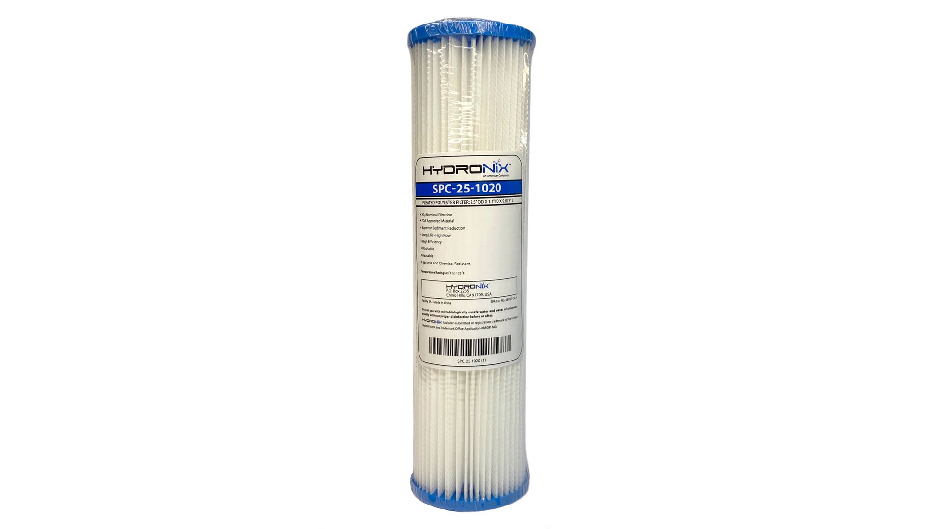 Refil de filtro de partícula lavável Hydronix 20 micras - 10 polegadas