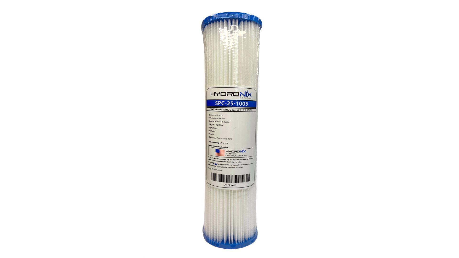 Refil de filtro de partícula lavável Hydronix 5 micras - 10 polegadas 