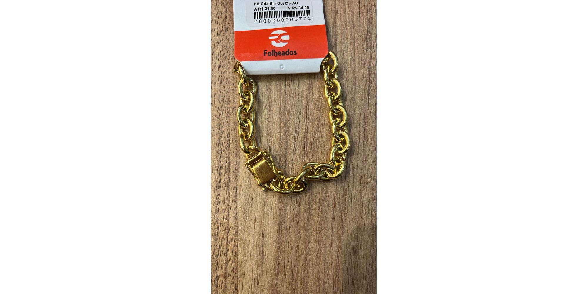 Pulseira Cadeado Gaveta Trava Dupla Banhado A Ouro... - RC JOIAS BY RUDI