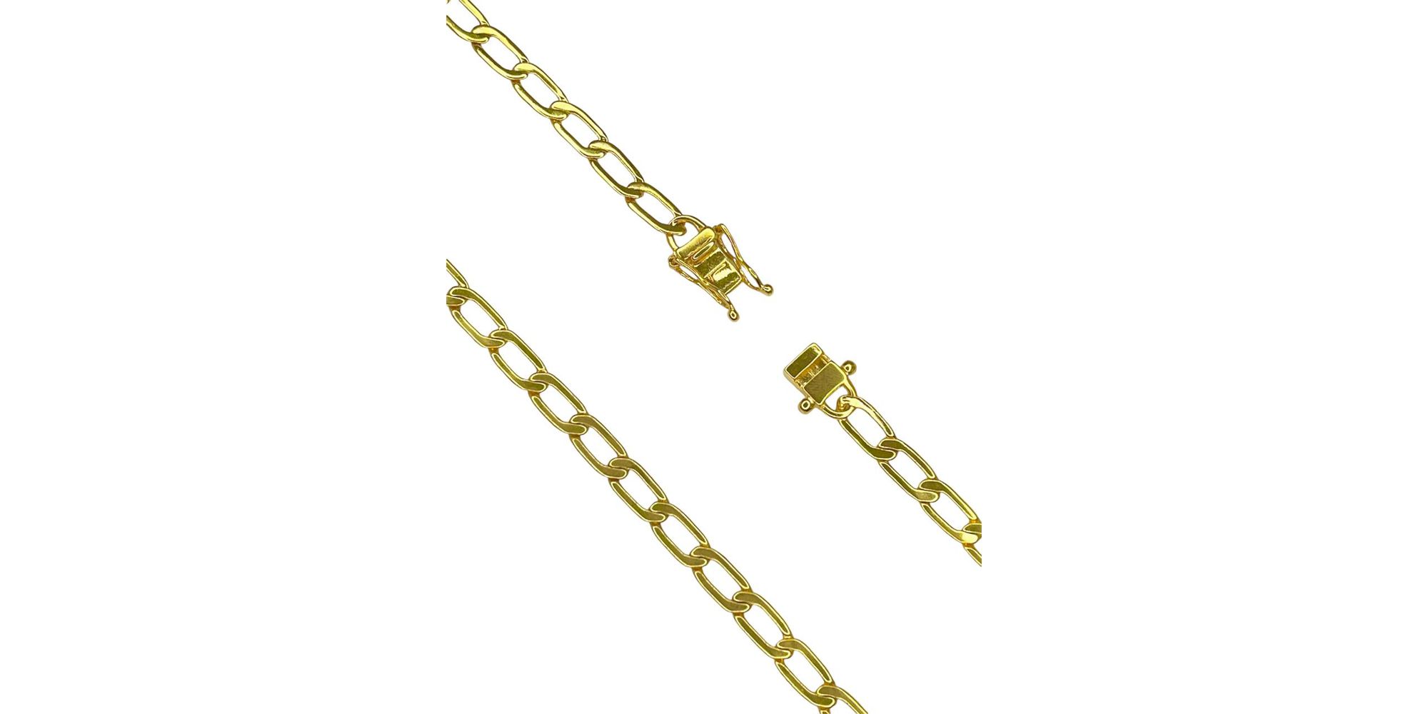 Corrente Grumet Alongado Fecho Gaveta Trava Dupla 18k