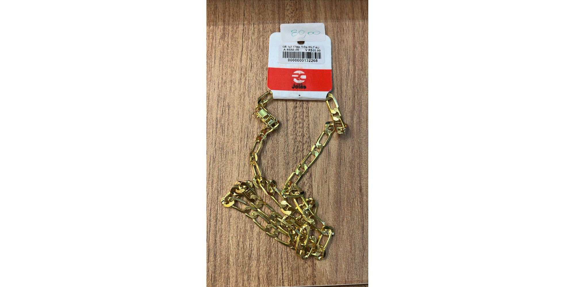 Corrente 1x1 Chapado Fecho Gaveta Trava Dupla Banhado A Ouro 18k
