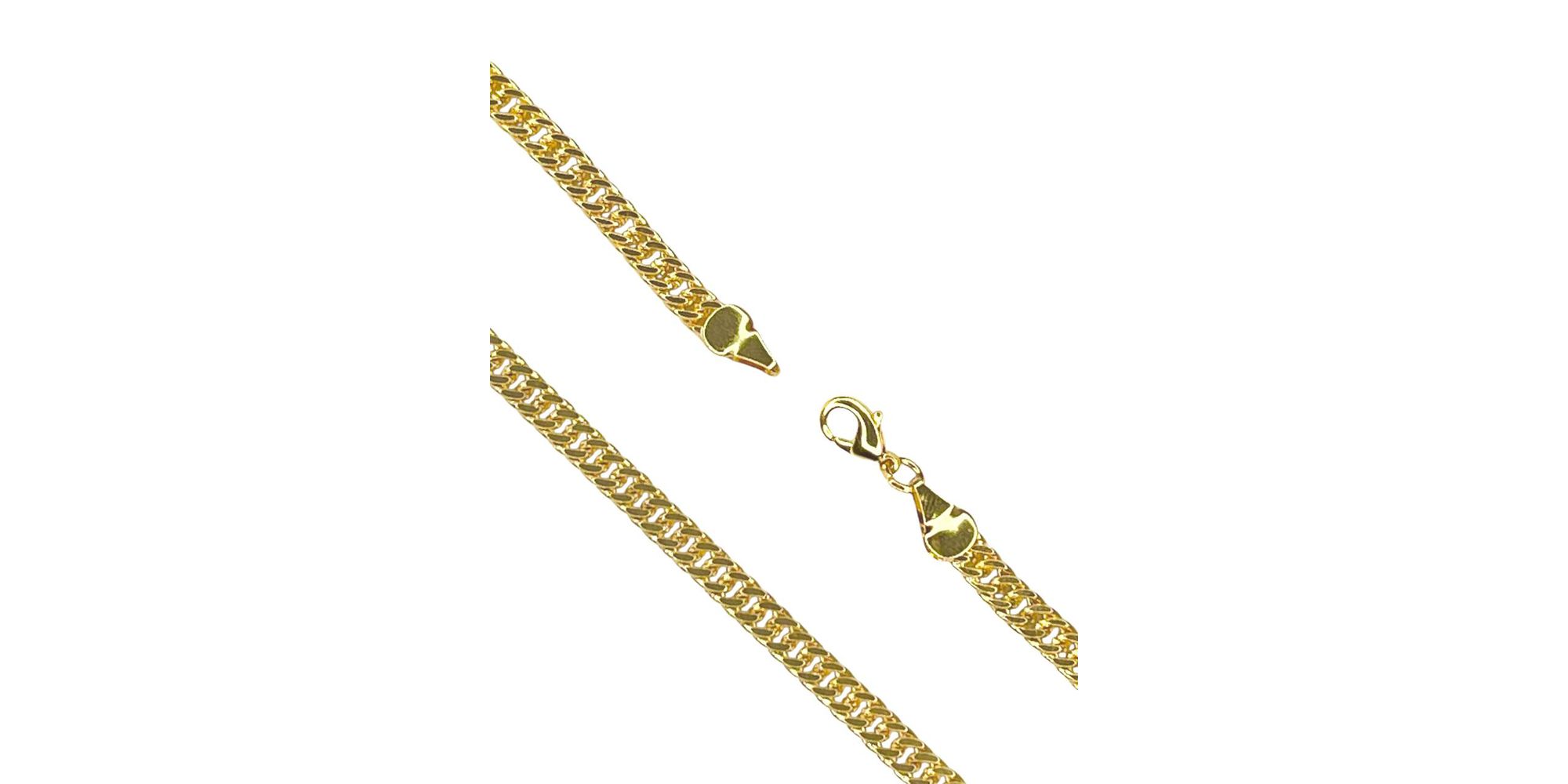 Corrente Grumet Dupla Fecho Lagosta Banhado A Ouro 18k