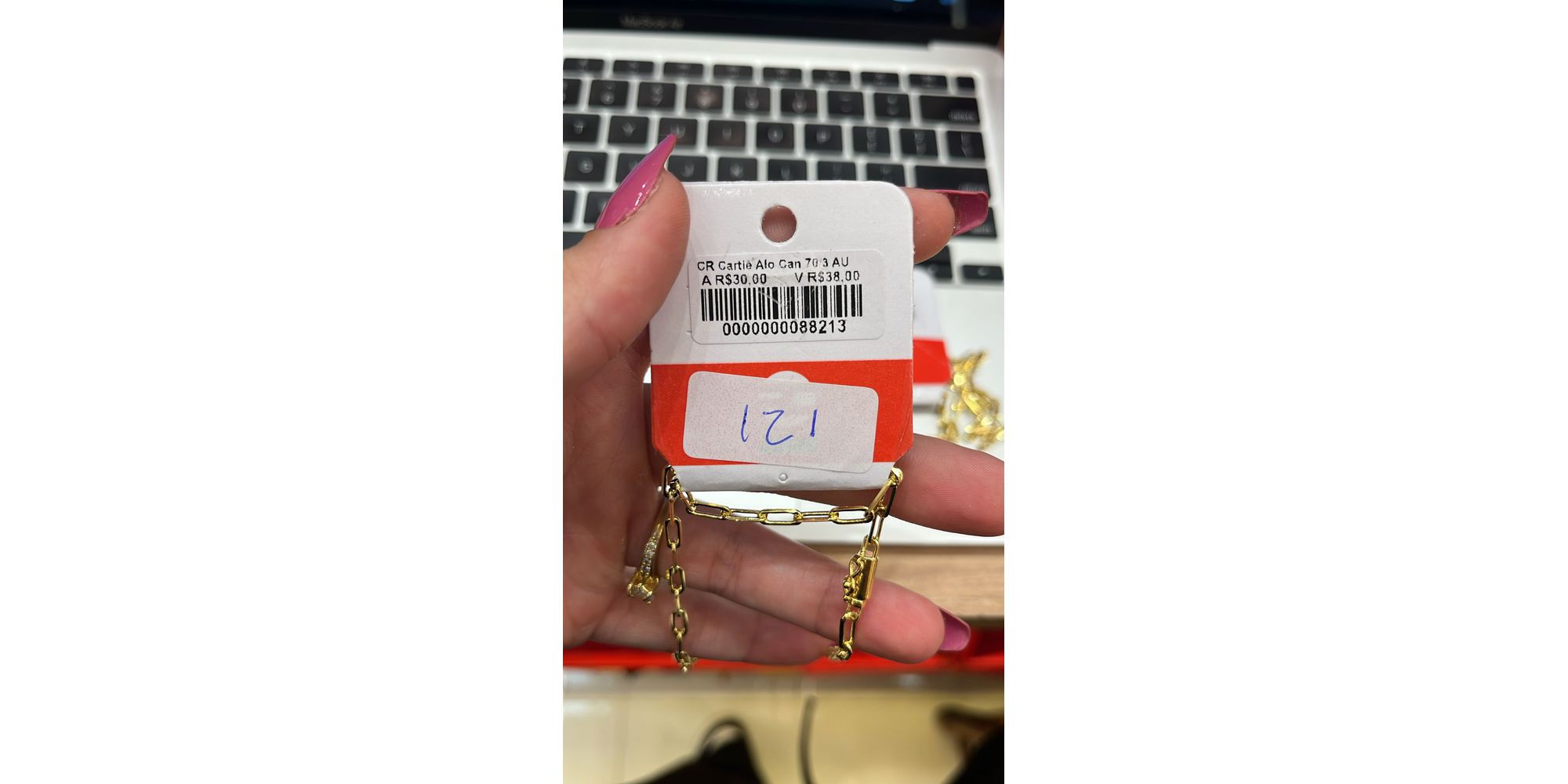 Corrente Cartier Alongado Fecho Canhão Banhado A Ouro 18k