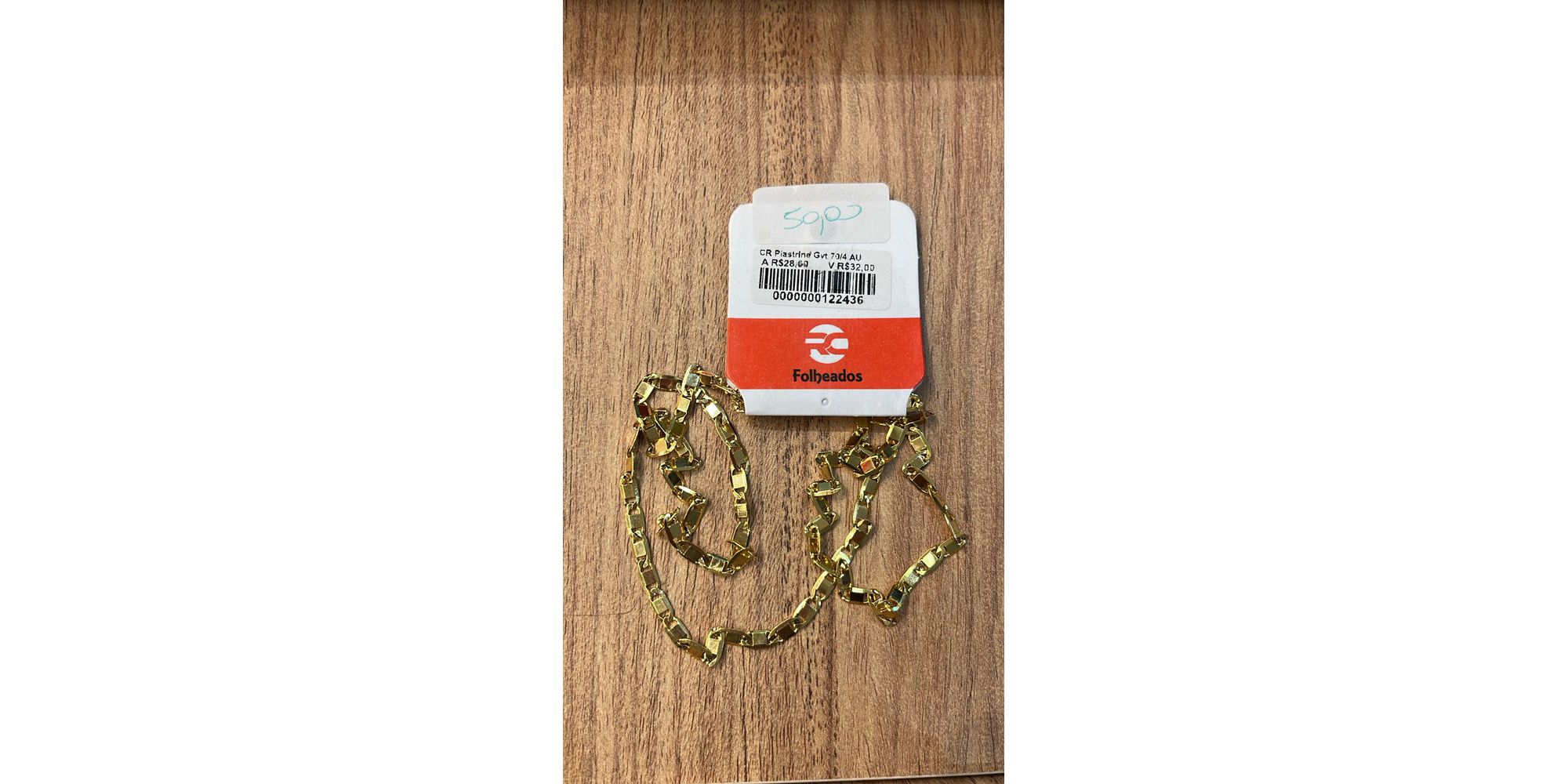 Corrente Piastrine Fecho Gaveta Banhado A Ouro 18k