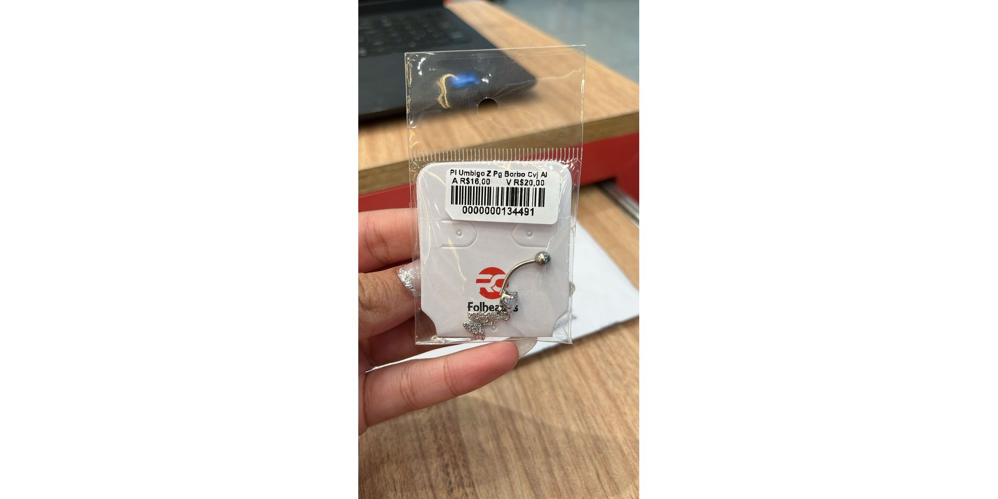 Piercing Umbigo Zircônia Pingente Borboleta Cravejado Aço Inoxidável