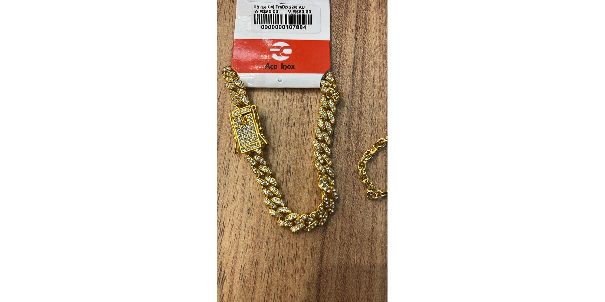 Pulseira Cravejada Trava Dupla Banhado A Ouro 18K ... - RC JOIAS BY RUDI