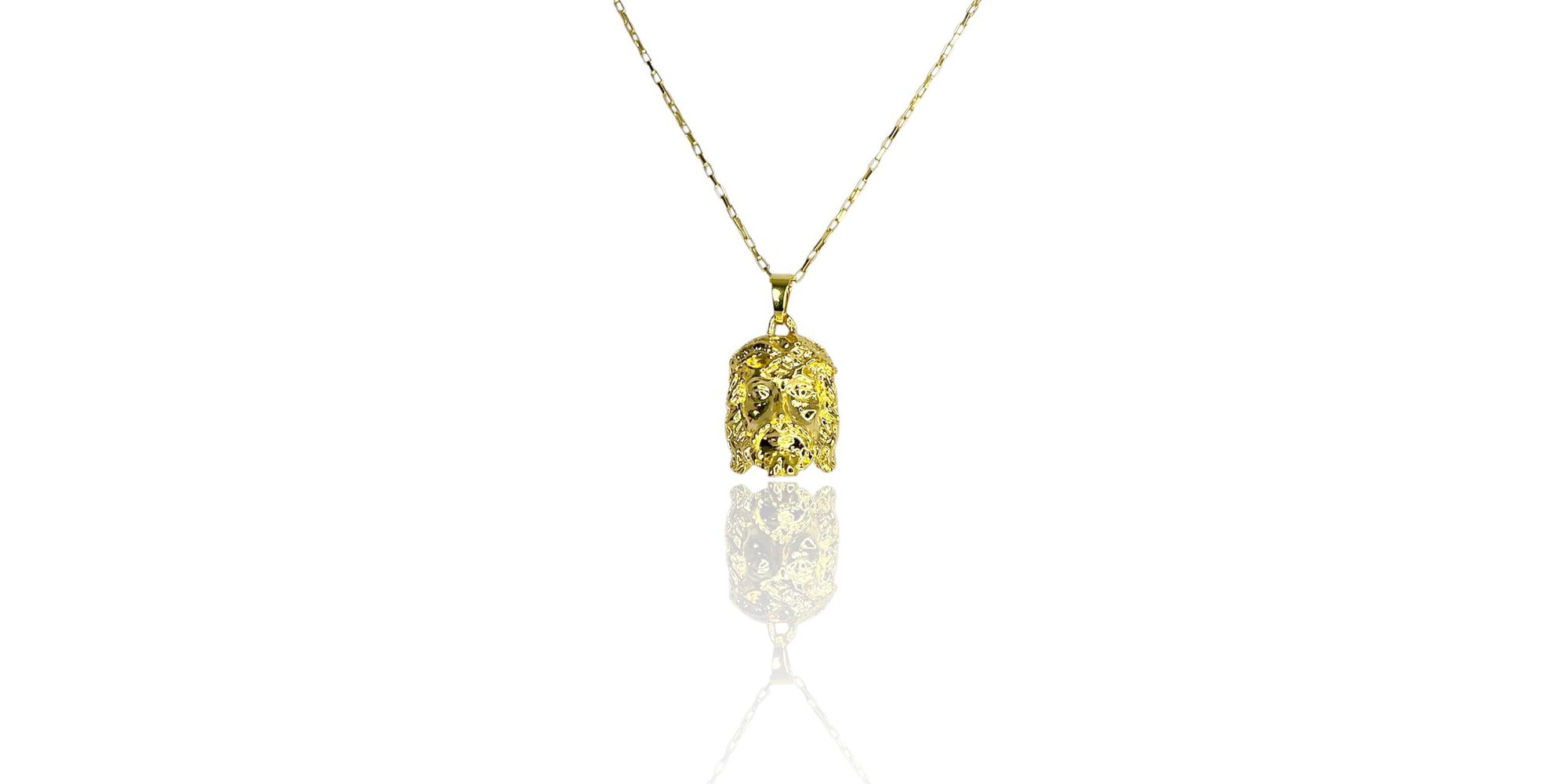 Pingente Zamac Face Cristo Banhado A Ouro 18k - 00... - RC JOIAS BY RUDI