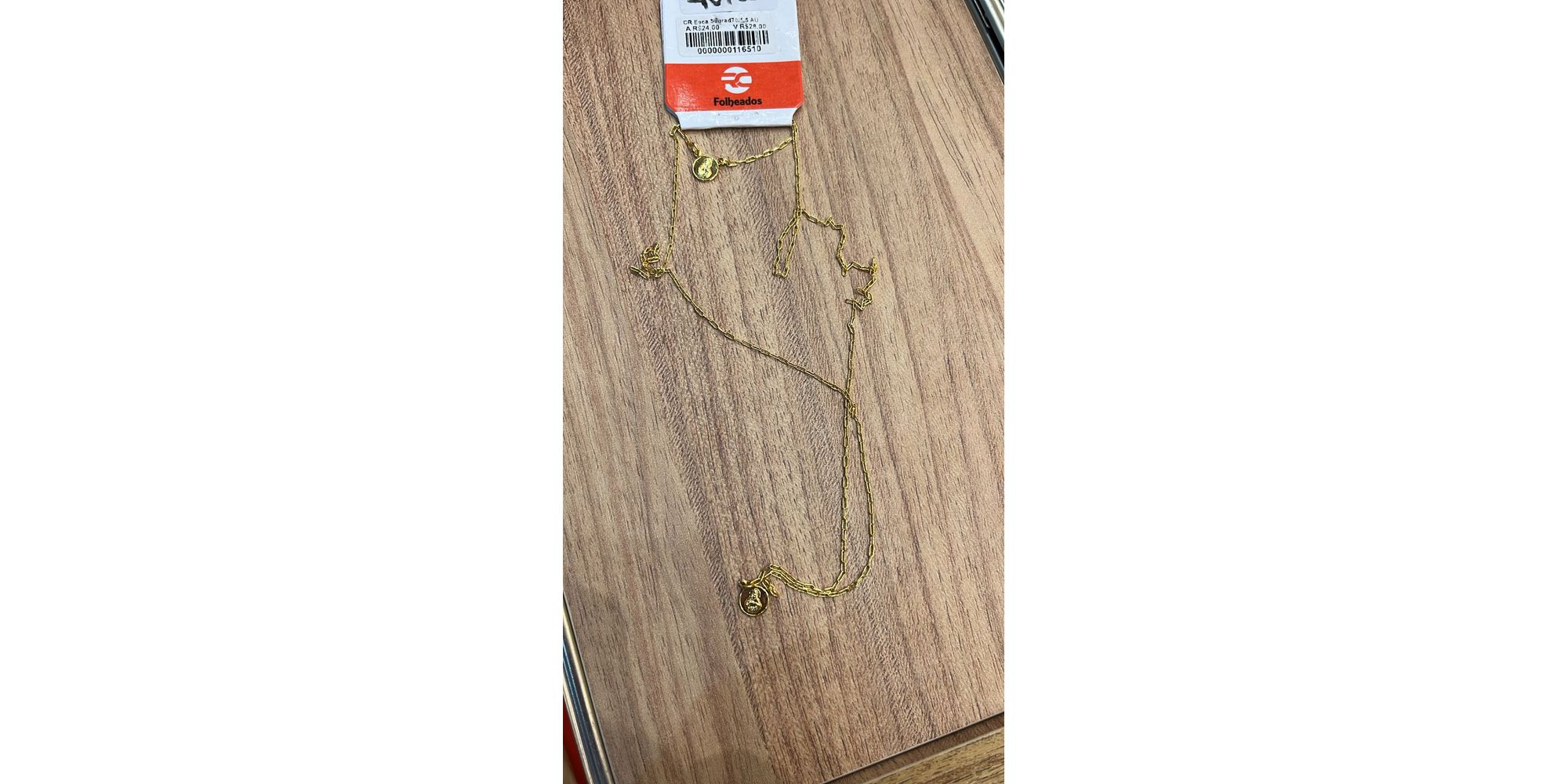 Corrente Escapulário Sagrado Banhado A Ouro 18K