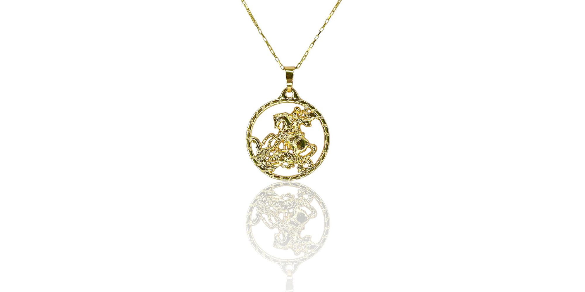 Pingente Zamac São Jorge Banhado A Ouro 18k - 0000... - RC JOIAS BY RUDI