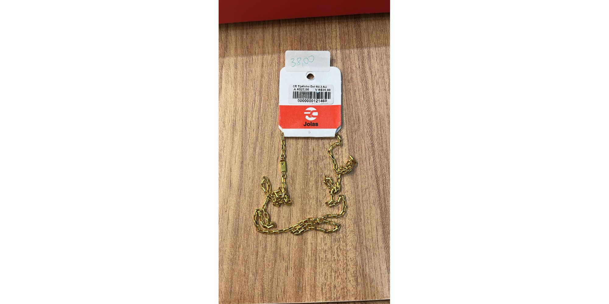 Corrente Tijolinho Fecho Gaveta Banhado A Ouro 18k