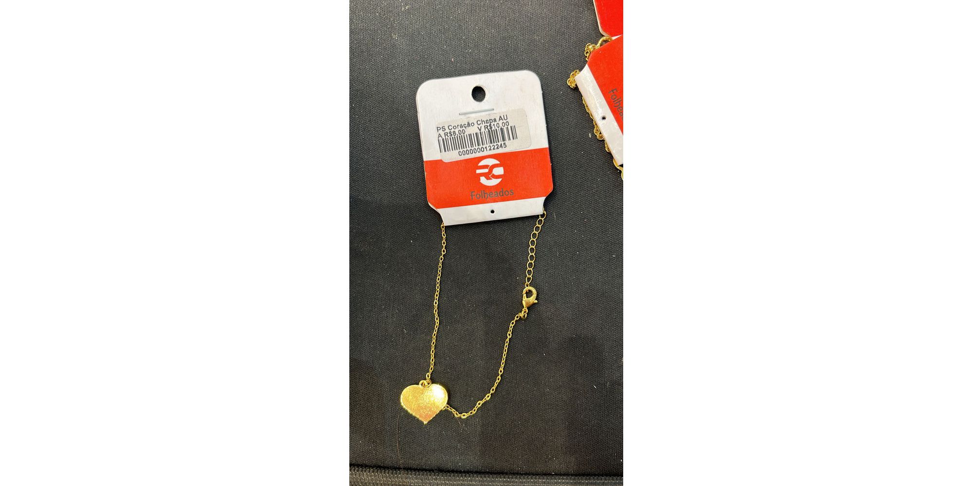 Pulseira Coração Chapada Banhado A Ouro 18K