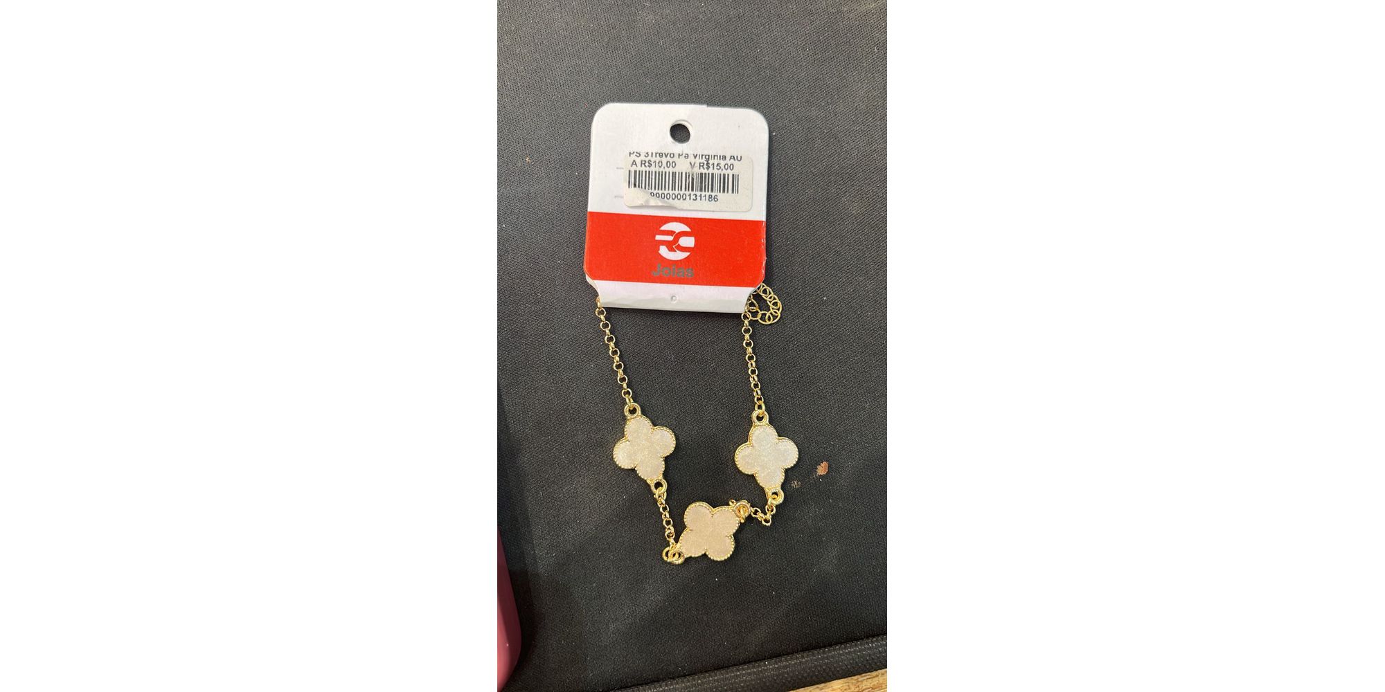 Pulseira Três Trevo Pérola Virgínia Banhado A Ouro 18K