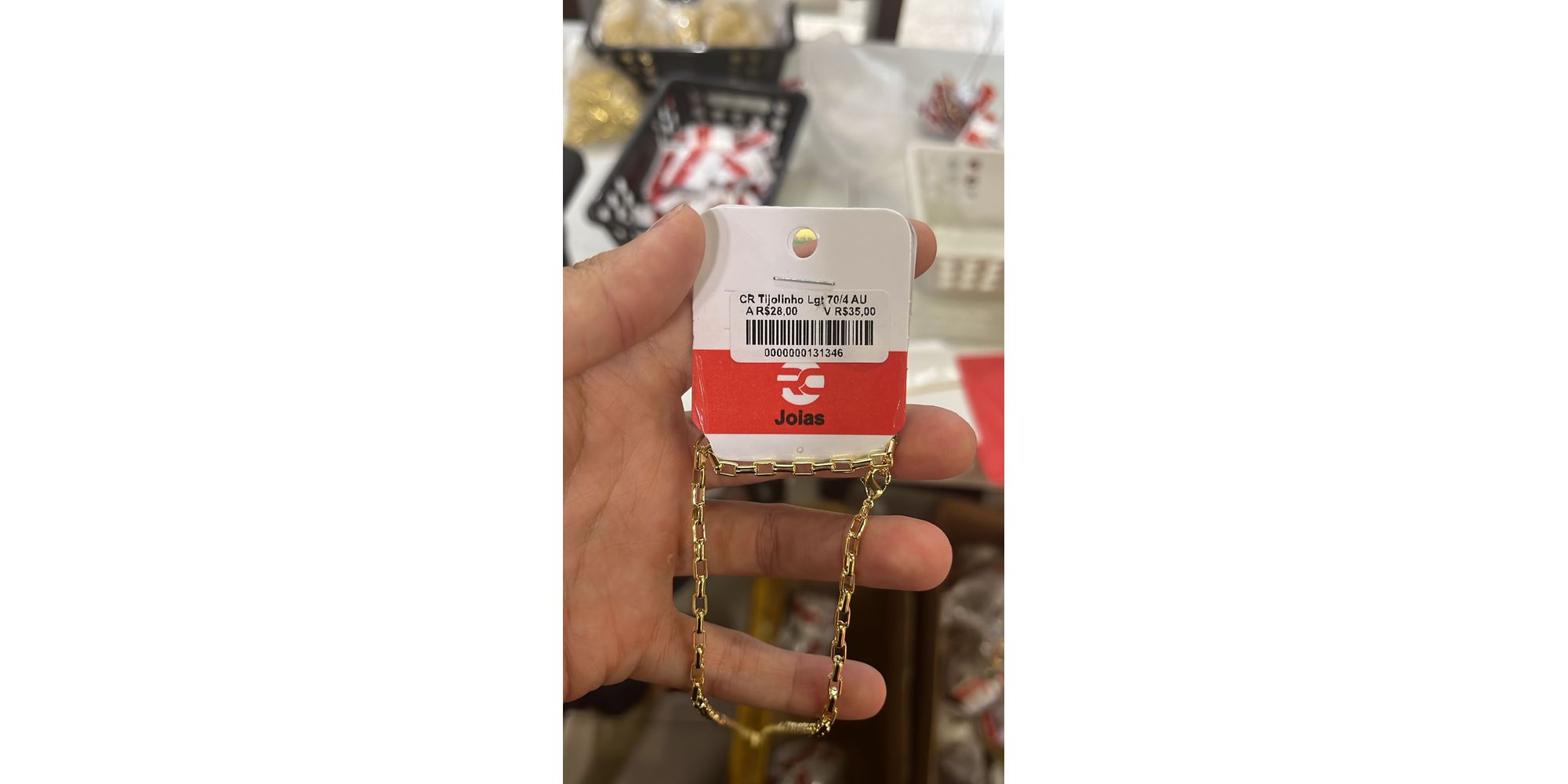 Corrente Tijolinho Fecho Lagosta Banhado A Ouro 18k