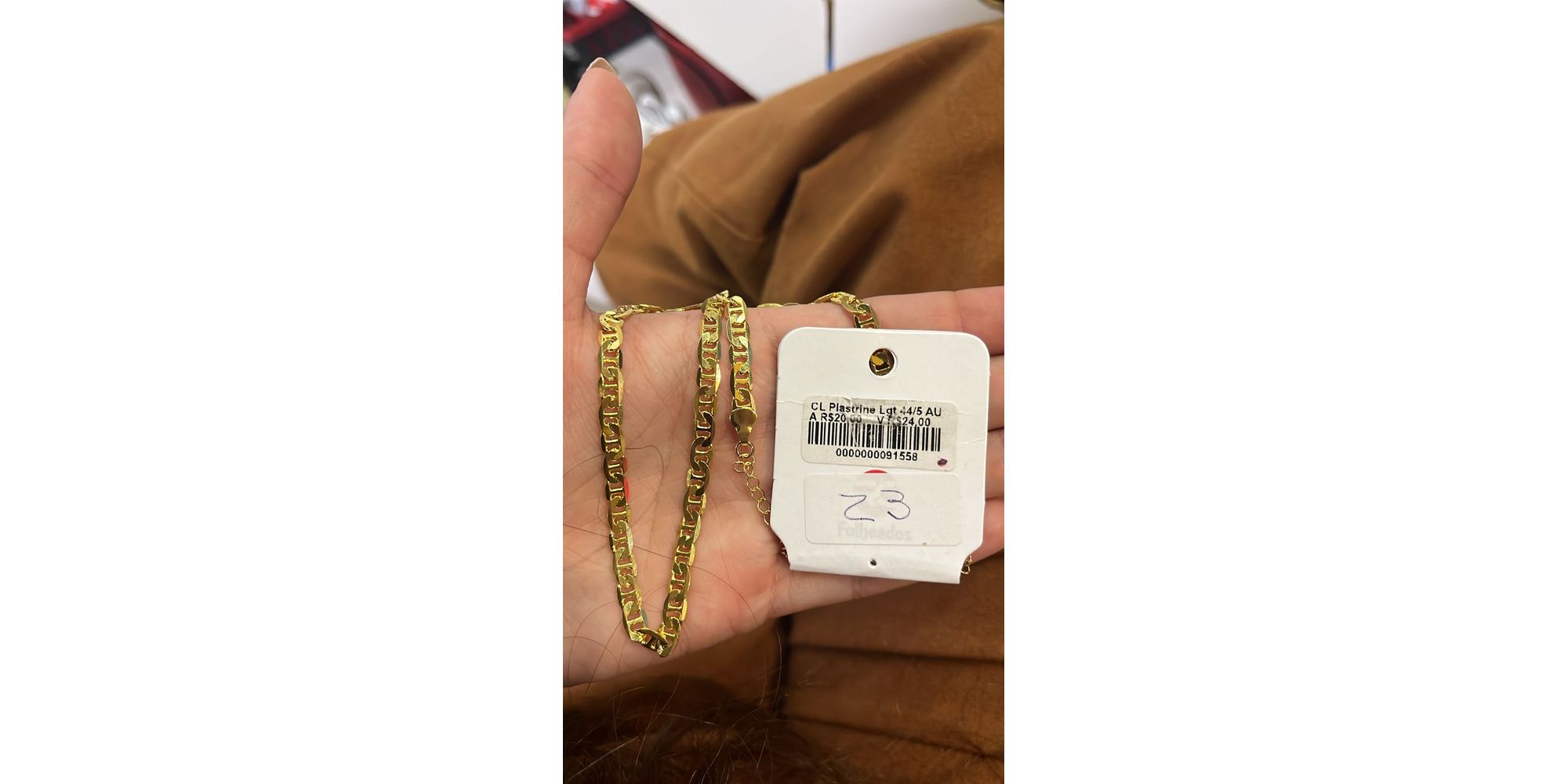 Colar Piastrine Banhado A Ouro 18K