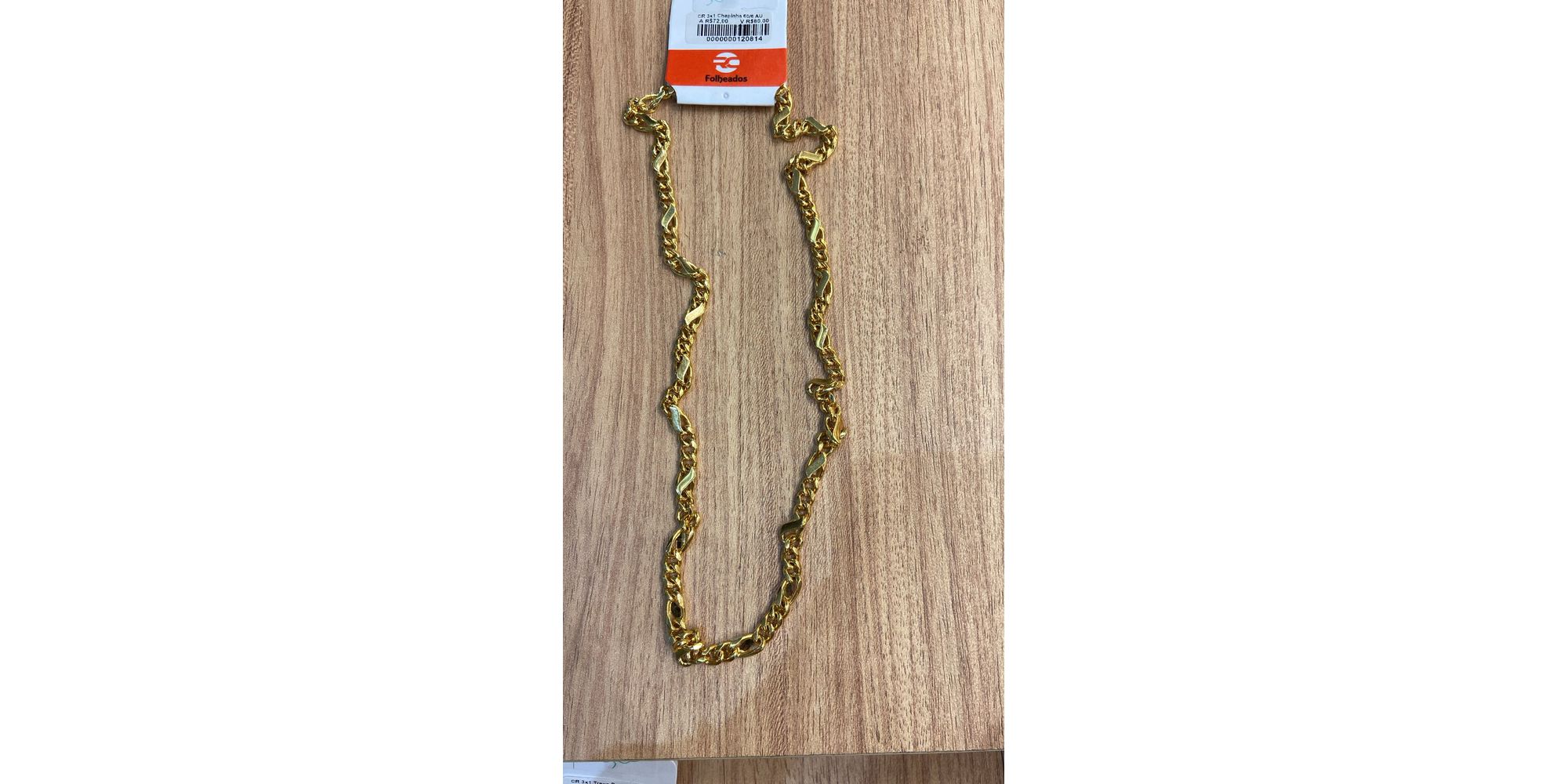 Corrente 3x1 Chapinha Banhado A Ouro 18K