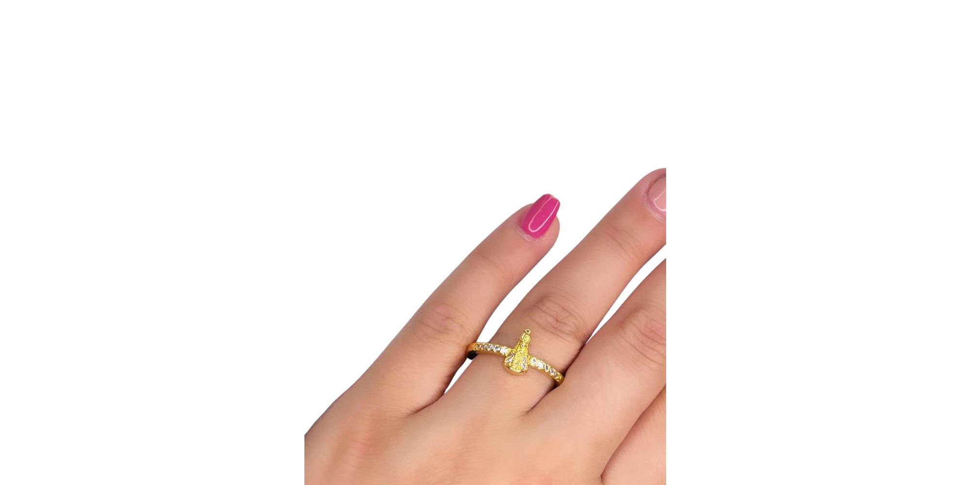 Anel Nossa Senhora Cravejado Banhado A Ouro 18k