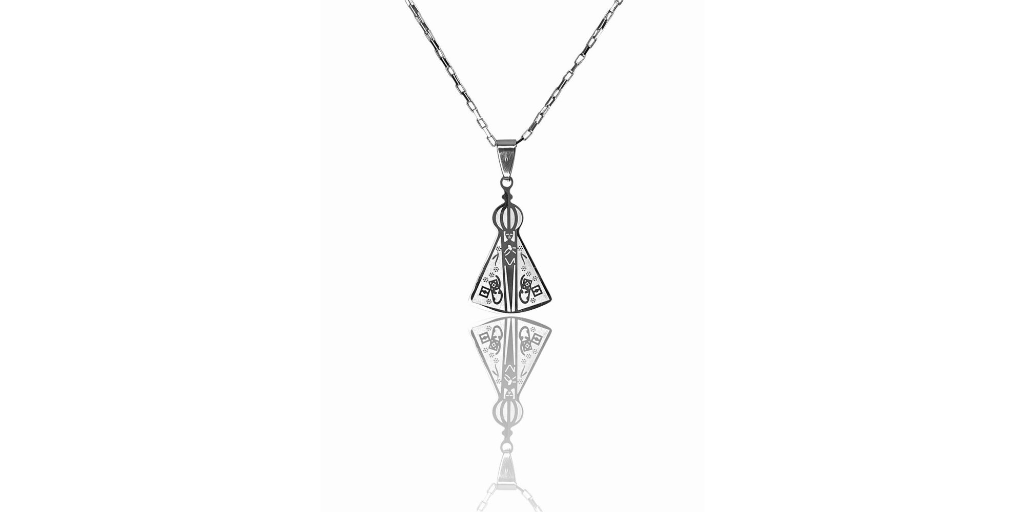 Pingente Nossa Senhora 20x32 Aço Inoxidável 