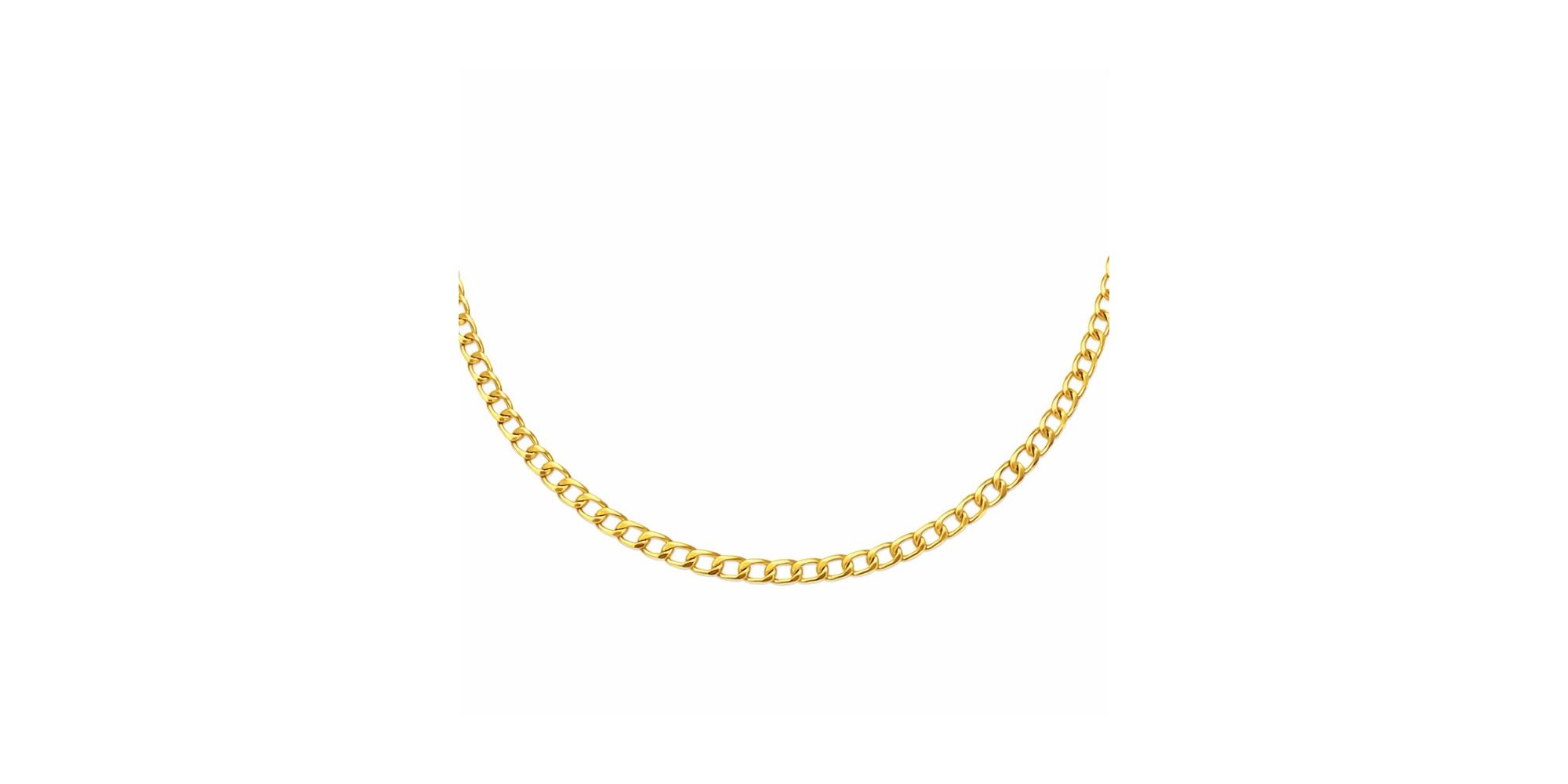 Colar Grumet Chapada Fecho Lagosta Banhado a Ouro 18K