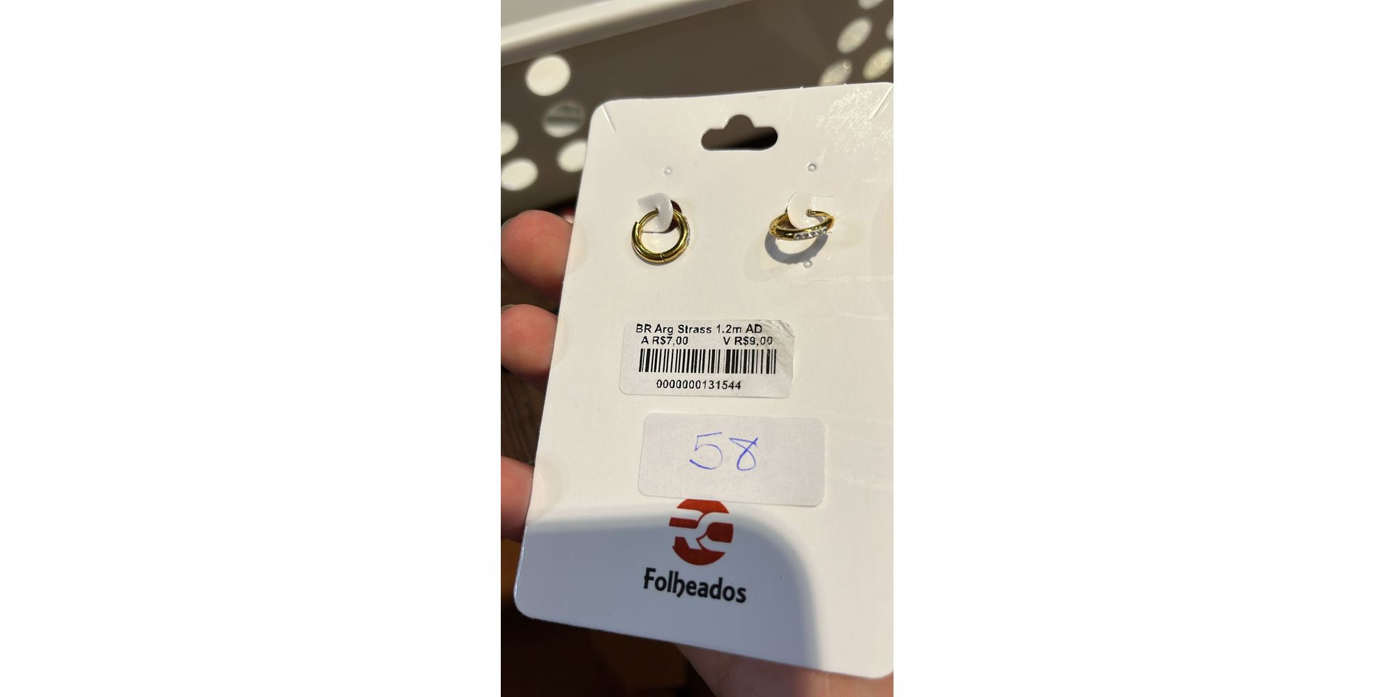 Brinco Argola Strass Aço Dourado 