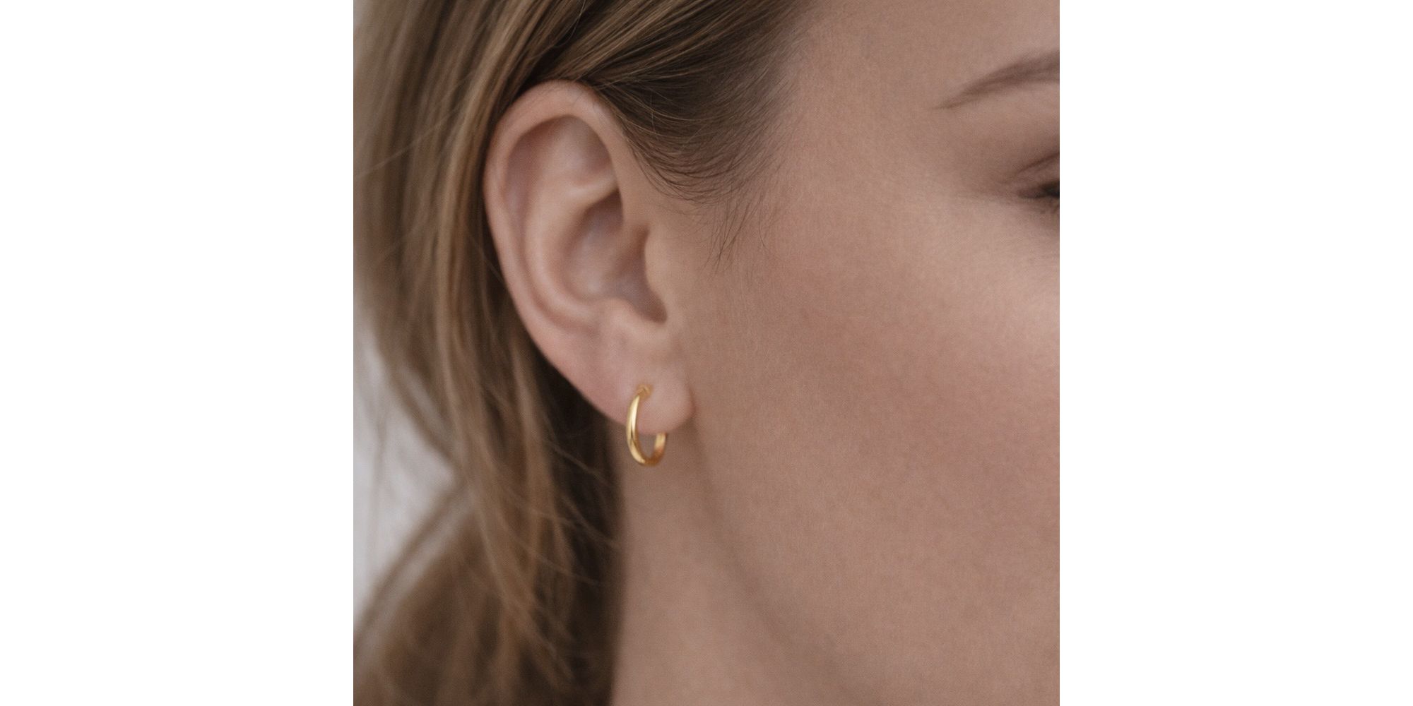 Brinco Argola Lisa 14mm Aço Dourado