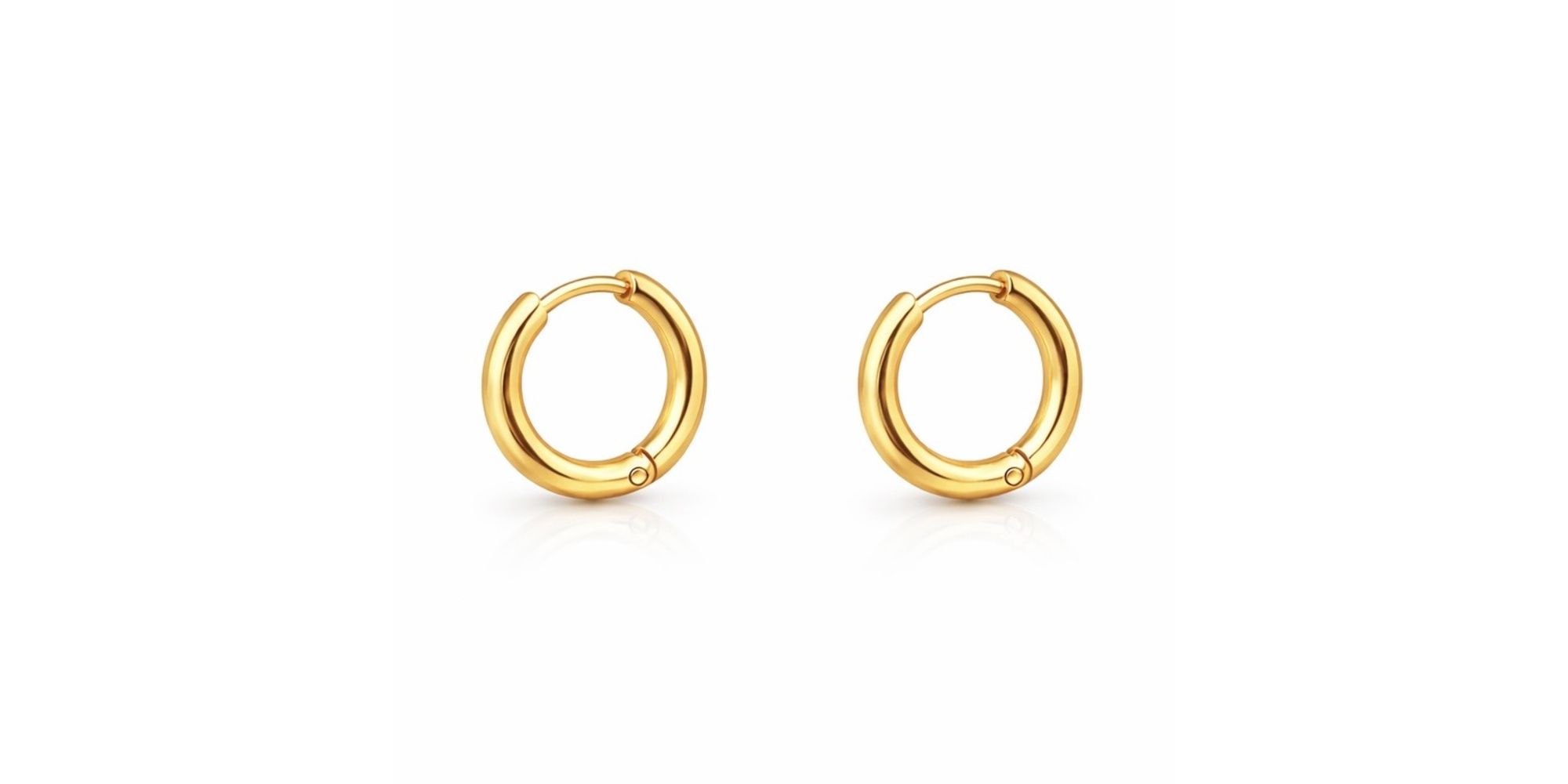 Brinco Argola Lisa 12mm Aço Dourado