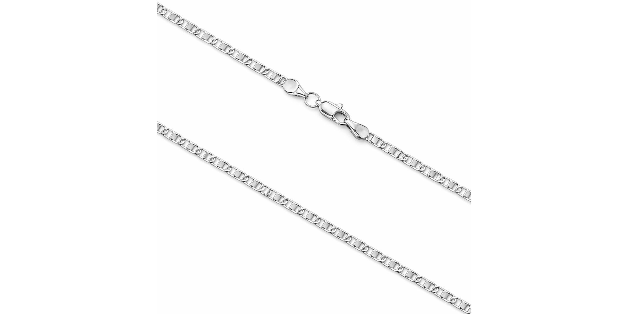 Corrente Piastrine Fecho Mosquetinho Banhado a Prata 925