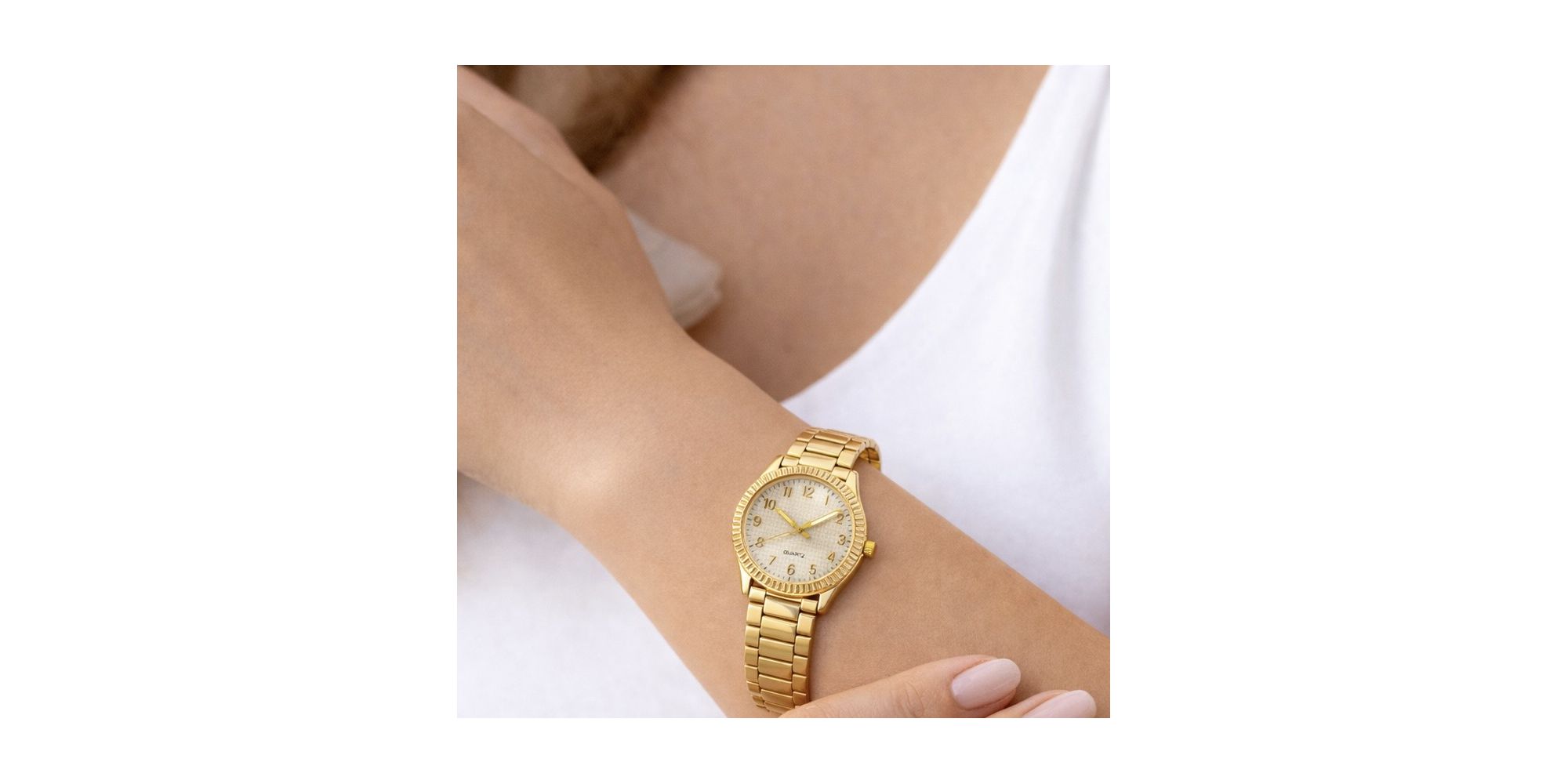 Relógio Quartz Date Just Aço Dourado 